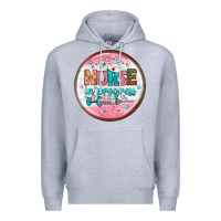 Heather Grey nurse round earrings 2 Premium Hoodie - BundleAndBundleShop