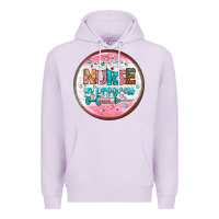 Lilac nurse round earrings 2 Premium Hoodie - BundleAndBundleShop