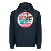 Navy nurse round earrings 2 Premium Hoodie - BundleAndBundleShop