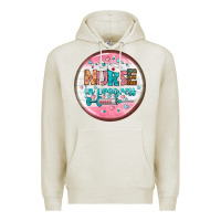 Oatmeal Heather nurse round earrings 2 Premium Hoodie - BundleAndBundleShop