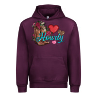 Mauve Wine valentines day howdy and boots Urban Hoodie - AdoDesignShop
