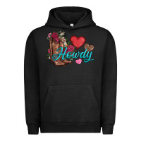 Pigment Black valentines day howdy and boots Urban Hoodie - AdoDesignShop