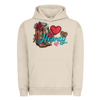 Pigment French Oak valentines day howdy and boots Urban Hoodie - AdoDesignShop