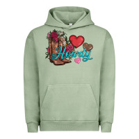 Pigment Oil Green valentines day howdy and boots Urban Hoodie - AdoDesignShop