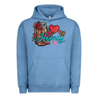 Pigment Pebble Blue valentines day howdy and boots Urban Hoodie - AdoDesignShop