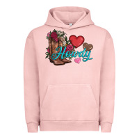 Pigment Salmon valentines day howdy and boots Urban Hoodie - AdoDesignShop