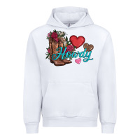 White valentines day howdy and boots Urban Hoodie - AdoDesignShop