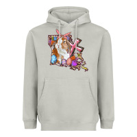 Moon Dust Louisiana Map Easter Bunny And Cross Heavyweight Hoodie - RanaPortraitStore
