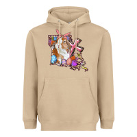 Mushroom Louisiana Map Easter Bunny And Cross Heavyweight Hoodie - RanaPortraitStore