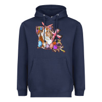 Navy Louisiana Map Easter Bunny And Cross Heavyweight Hoodie - RanaPortraitStore