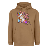 Toasted Coconut Louisiana Map Easter Bunny And Cross Heavyweight Hoodie - RanaPortraitStore