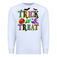 White trick or treat Premium Sweatshirt - Zillion Design Studio