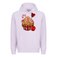 Lilac Christmas candy cupcake Premium Hoodie - AdoDesignShop