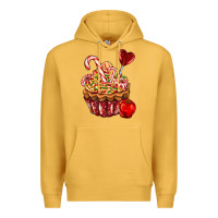 Mustard Christmas candy cupcake Premium Hoodie - AdoDesignShop
