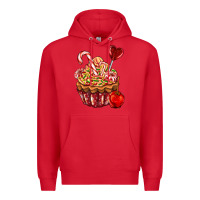 Red Christmas candy cupcake Premium Hoodie - AdoDesignShop
