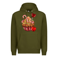 Army Green Christmas candy cupcake Premium Hoodie - AdoDesignShop