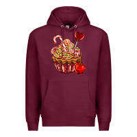Burgundy Christmas candy cupcake Premium Hoodie - AdoDesignShop