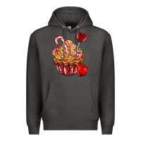 Charcoal Heather Christmas candy cupcake Premium Hoodie - AdoDesignShop