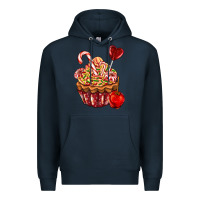 Navy Christmas candy cupcake Premium Hoodie - AdoDesignShop