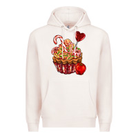 Pale Pink Christmas candy cupcake Premium Hoodie - AdoDesignShop