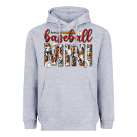Heather Grey baseball mini with leopard Heavyweight Hoodie - texasbilliewilder