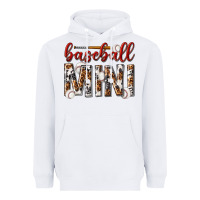 White baseball mini with leopard Heavyweight Hoodie - texasbilliewilder