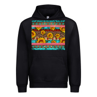 Black western sunflowers turquoise Urban Hoodie - Artiststas