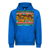 Cobalt western sunflowers turquoise Urban Hoodie - Artiststas