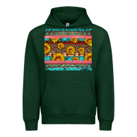 Forest Green western sunflowers turquoise Urban Hoodie - Artiststas