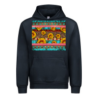 Navy western sunflowers turquoise Urban Hoodie - Artiststas