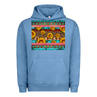 Pigment Pebble Blue western sunflowers turquoise Urban Hoodie - Artiststas