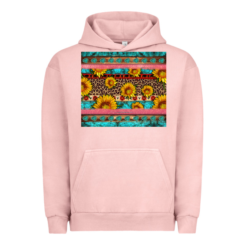 Western Sunflowers Turquoise Urban Hoodie by Artiststas | Teevron