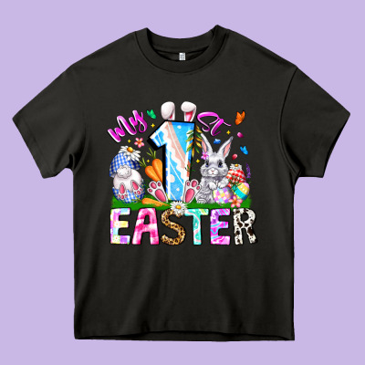 My 1st Easter Heavy Core Tee Designed By Cowhidedigitalart