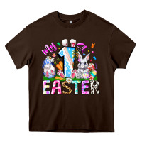 Chocolate Brown My 1st Easter Heavy Core Tee - CowhideDigitalArt