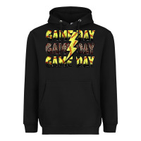 Black game day game day softball lightning bolt Heavyweight Hoodie - Zillion Design Studio