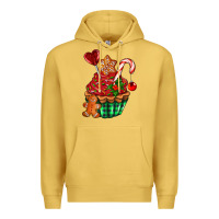 Antique Gold christmas cupcake Premium Hoodie - AdoDesignShop