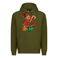 Army Green christmas cupcake Premium Hoodie - AdoDesignShop
