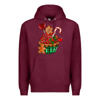 Burgundy christmas cupcake Premium Hoodie - AdoDesignShop