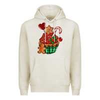 Oatmeal Heather christmas cupcake Premium Hoodie - AdoDesignShop