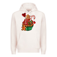 Pale Pink christmas cupcake Premium Hoodie - AdoDesignShop