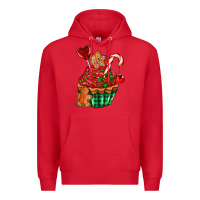 Red christmas cupcake Premium Hoodie - AdoDesignShop
