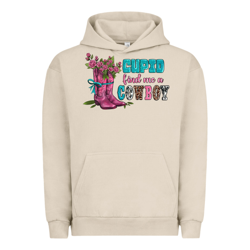 Velantines Day Cupid Find Me A Cowboy Urban Hoodie by AdoDesignShop | Teevron