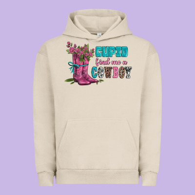 Velantines Day Cupid Find Me A Cowboy Urban Hoodie Designed By Adodesignshop