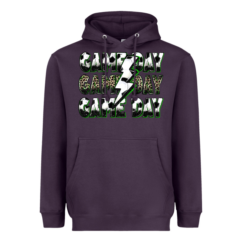 Game Day Game Day Soccer Lightning Bolt Heavyweight Hoodie by Zillion Design Studio | Teevron