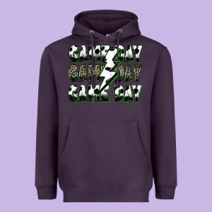 Game Day Game Day Soccer Lightning Bolt Heavyweight Hoodie Designed By Zillion Design Studio