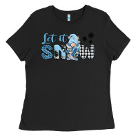 Black let it snow gnome Ladies Tee - BarkalooDesign