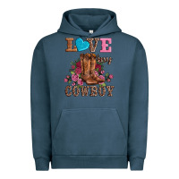 Pigment Midnight Navy valentines day love my cowboy Urban Hoodie - AdoDesignShop
