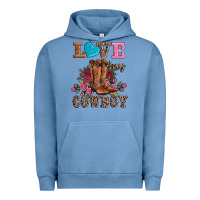 Pigment Pebble Blue valentines day love my cowboy Urban Hoodie - AdoDesignShop