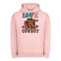 Pigment Salmon valentines day love my cowboy Urban Hoodie - AdoDesignShop