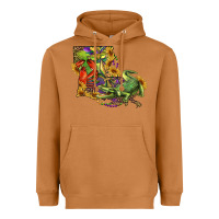 Meerkat Louisiana Map With Mardi Gras Crocodile Heavyweight Hoodie - RanaPortraitStore